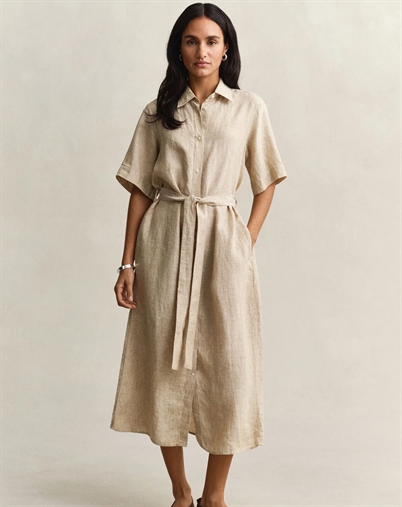 Gant - Linen Skjorte Kjole - Oat Beige